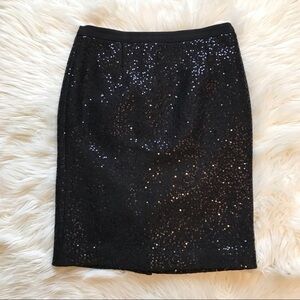 Boden Black Sequin Notre Dame A-Line Pencil Skirt